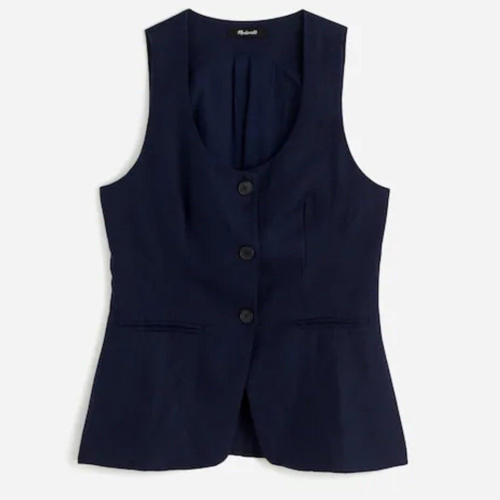 Madewell Scoopneck Cutaway Vest in linen - Picture 6 of 7